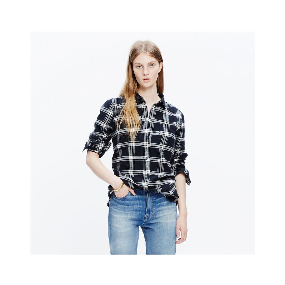 Madewell Flannel Ex-Boyfriend Shirt in Rutherford Plaid Size Small